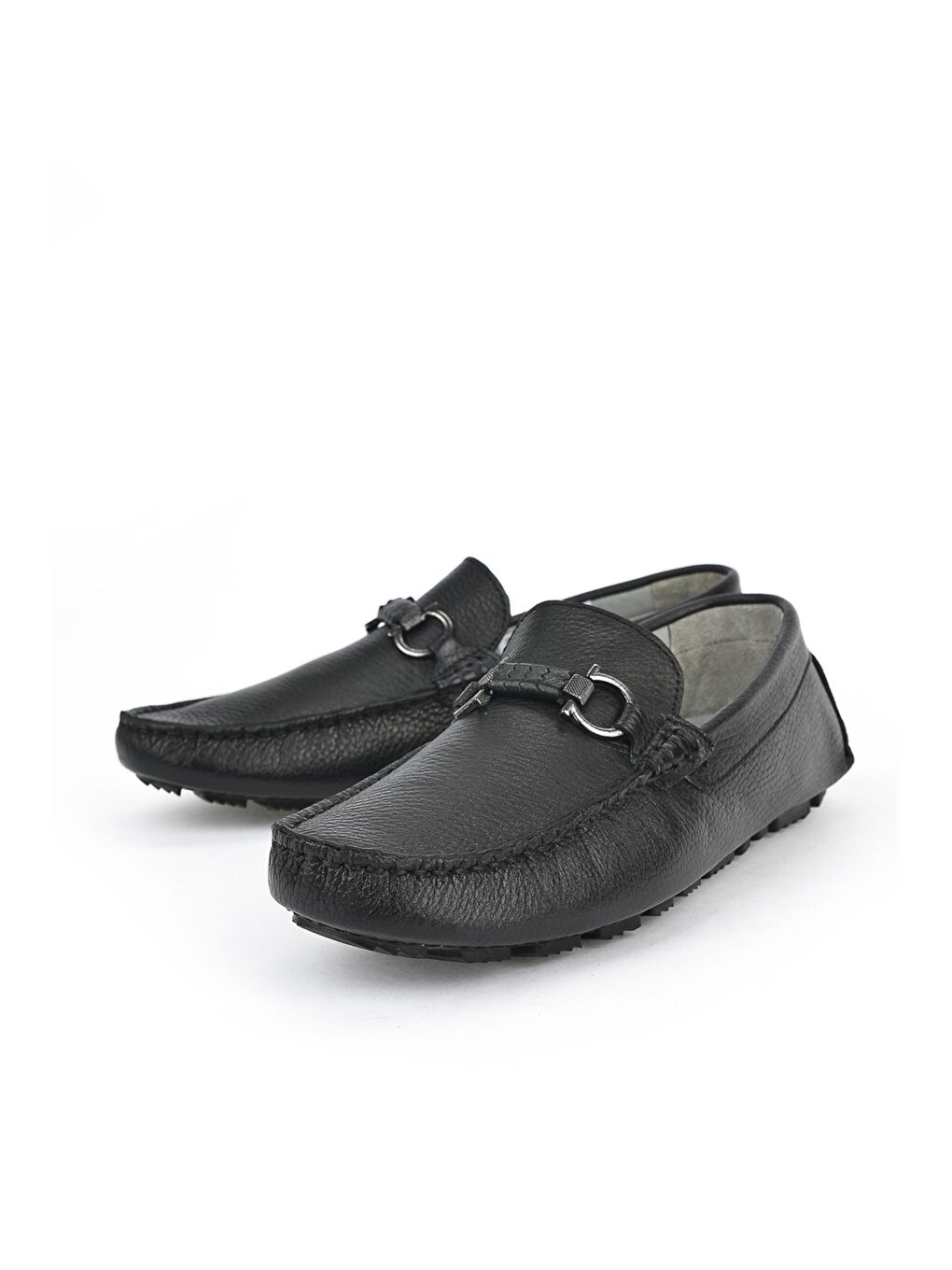 Siyah Hakiki Deri Dekoratif Dikişli Erkek Klasik Ayakkabı-6