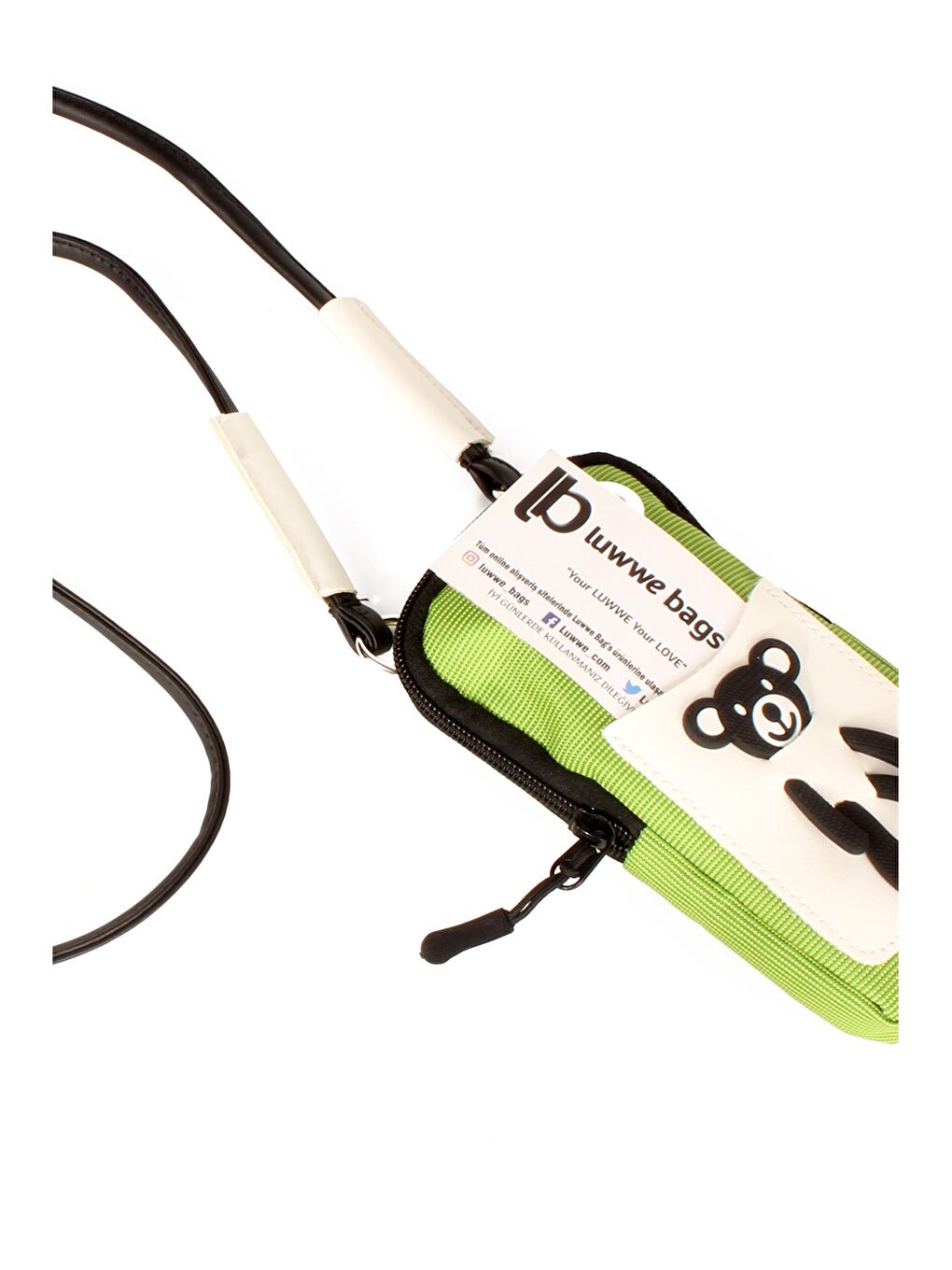 Yeşil Patch Detaylı Kız Çocuk Telefon Çantası-1