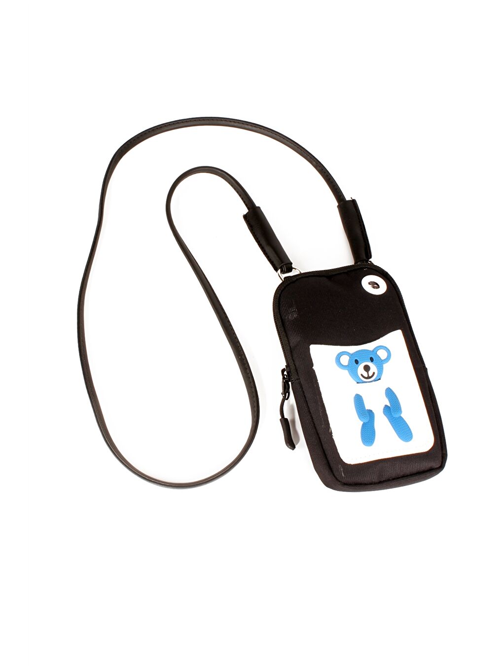 Siyah Patch Detaylı Kız Çocuk Telefon Çantası