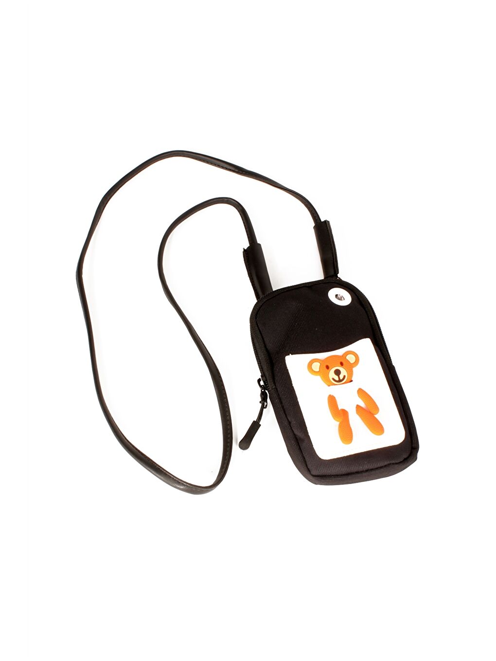 Siyah Patch Detaylı Kız Çocuk Telefon Çantası-2