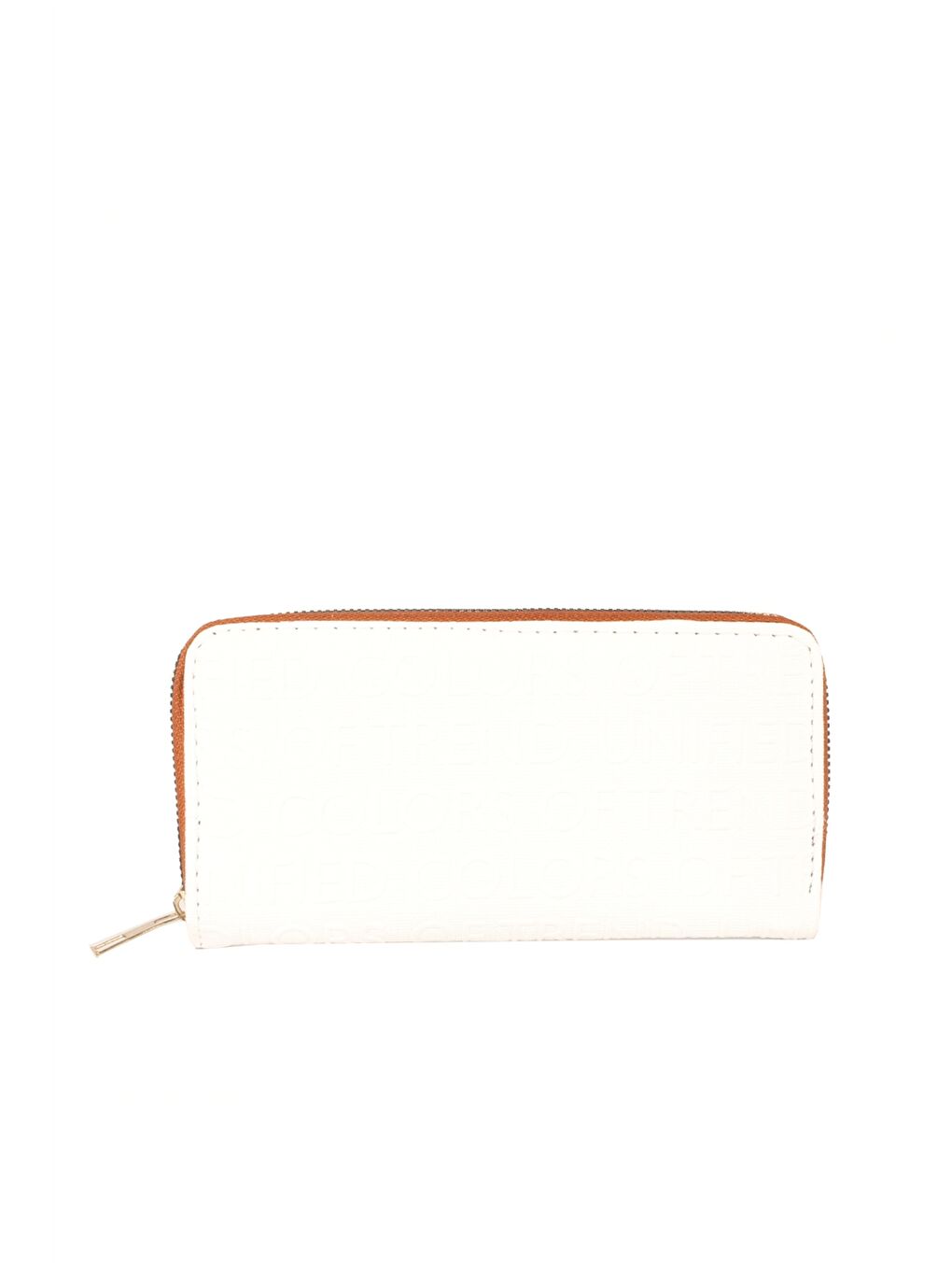 Beyaz Deri Görünümlü Baskılı Kadın Cüzdan-2