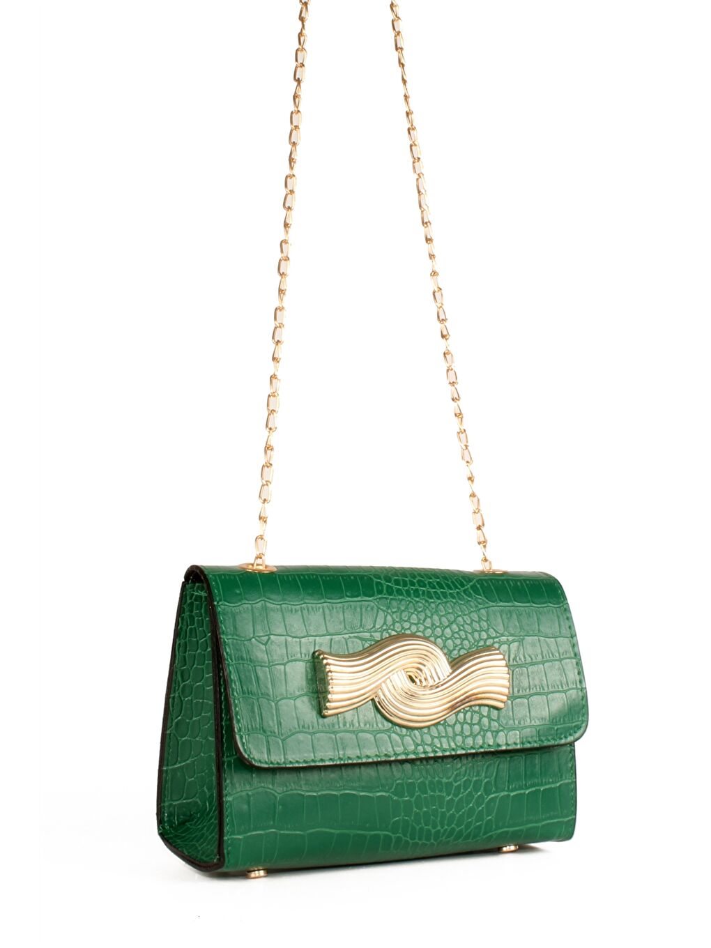 ხელოვნური ტყავის ნიანგის ეფექტის ნიმუშიანი ქალებისთვის ჯვარედინი ჩანთა