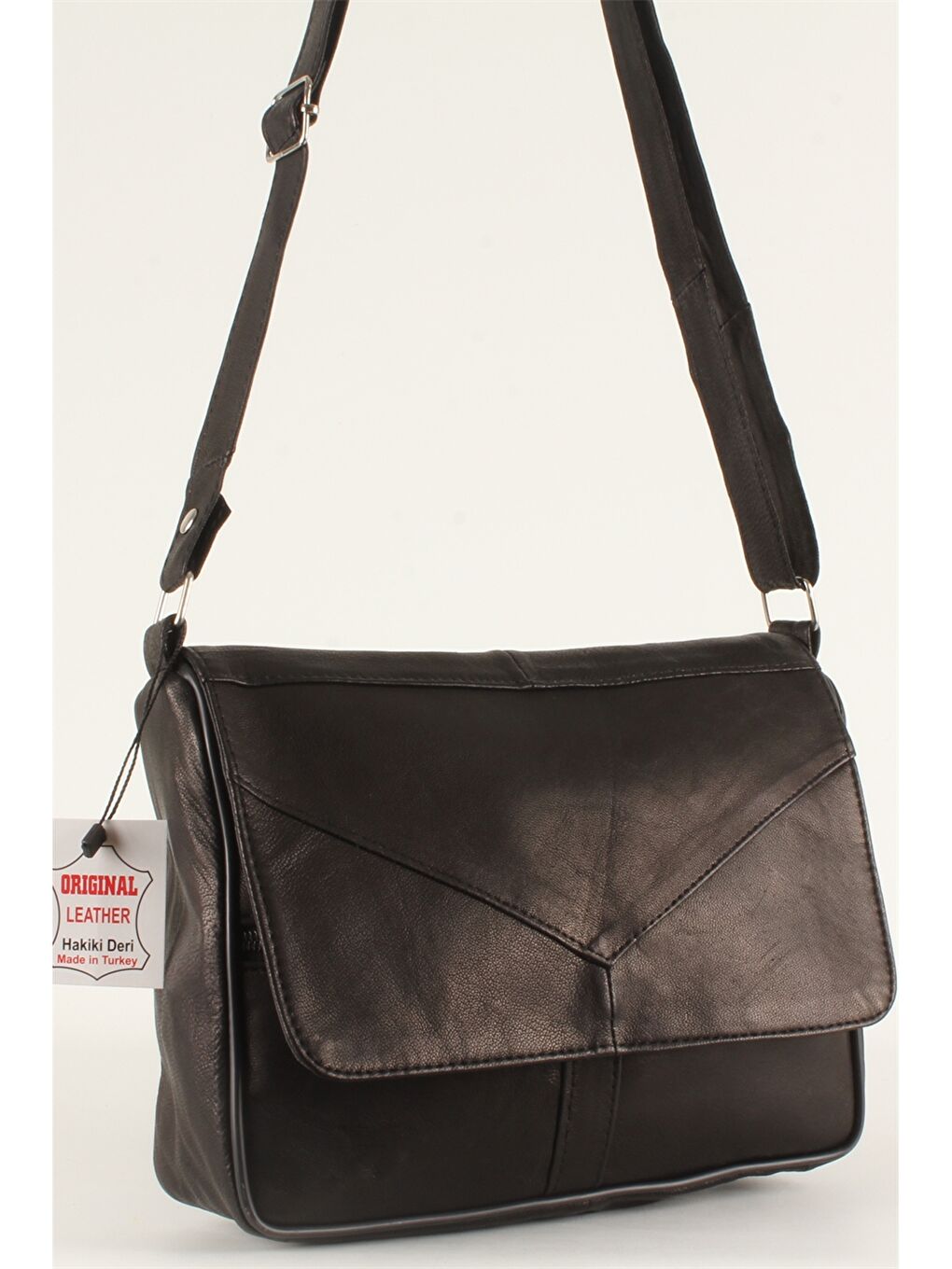 Siyah Hakiki Deri Kadın Omuz Çantası
