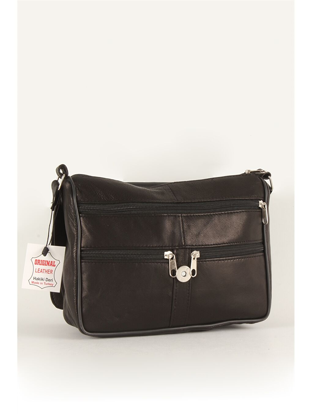 Siyah Hakiki Deri Kadın Omuz Çantası-2