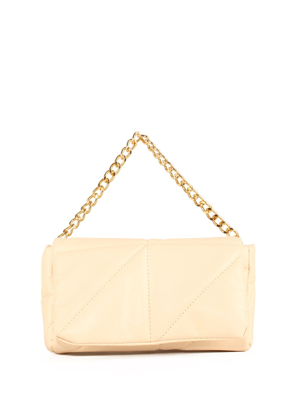 Ekru Deri Görünümlü Kadın Çapraz Çanta-1