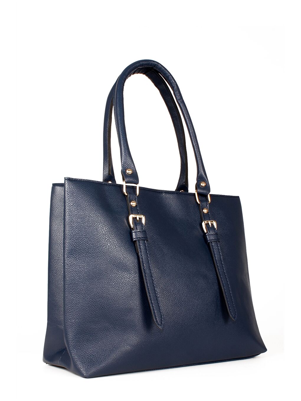 Mavi Deri Görünümlü Kadın Tote Çanta-2