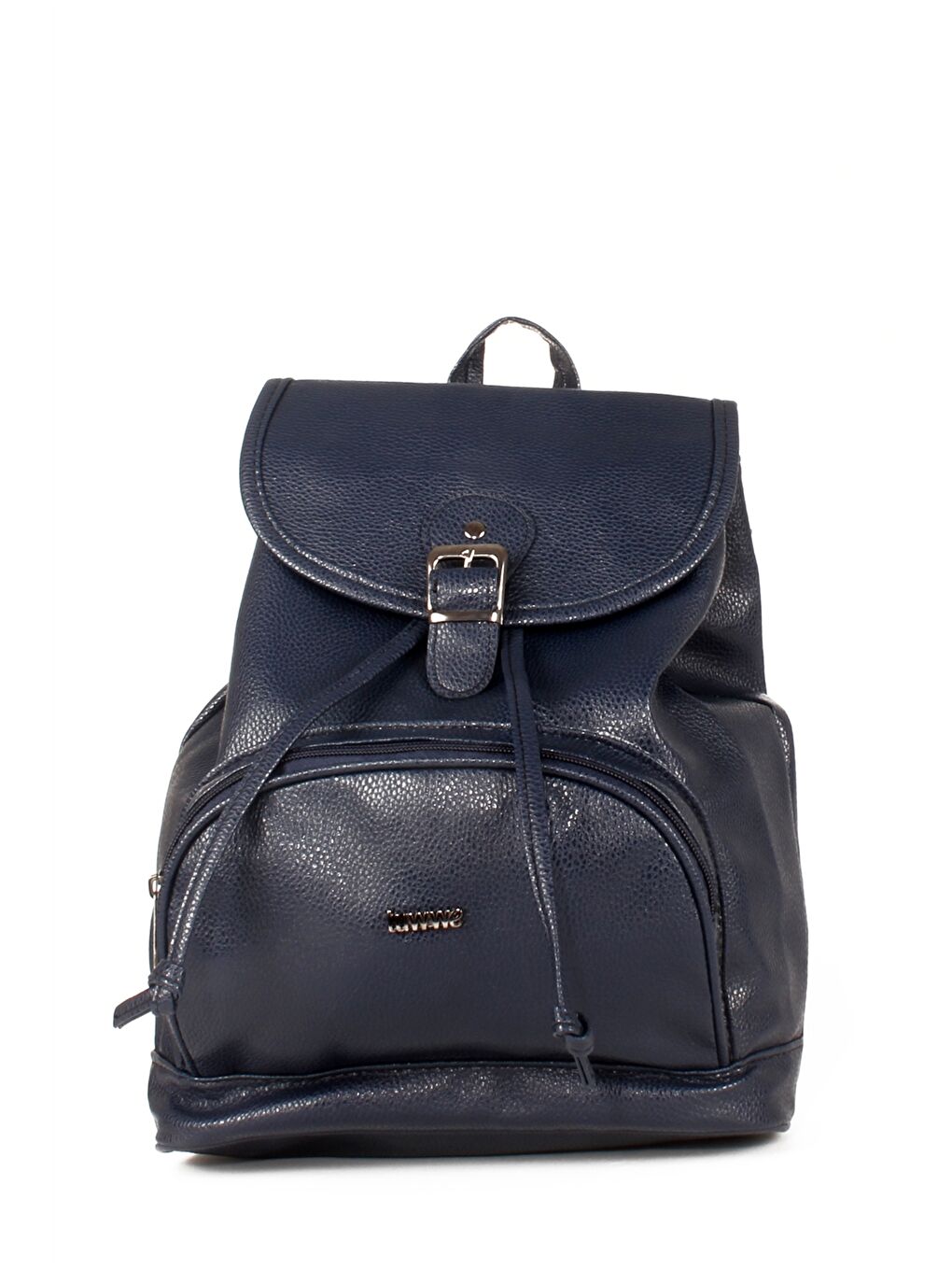 Lacivert Deri Görünümlü Kadın Sırt Çantası-1