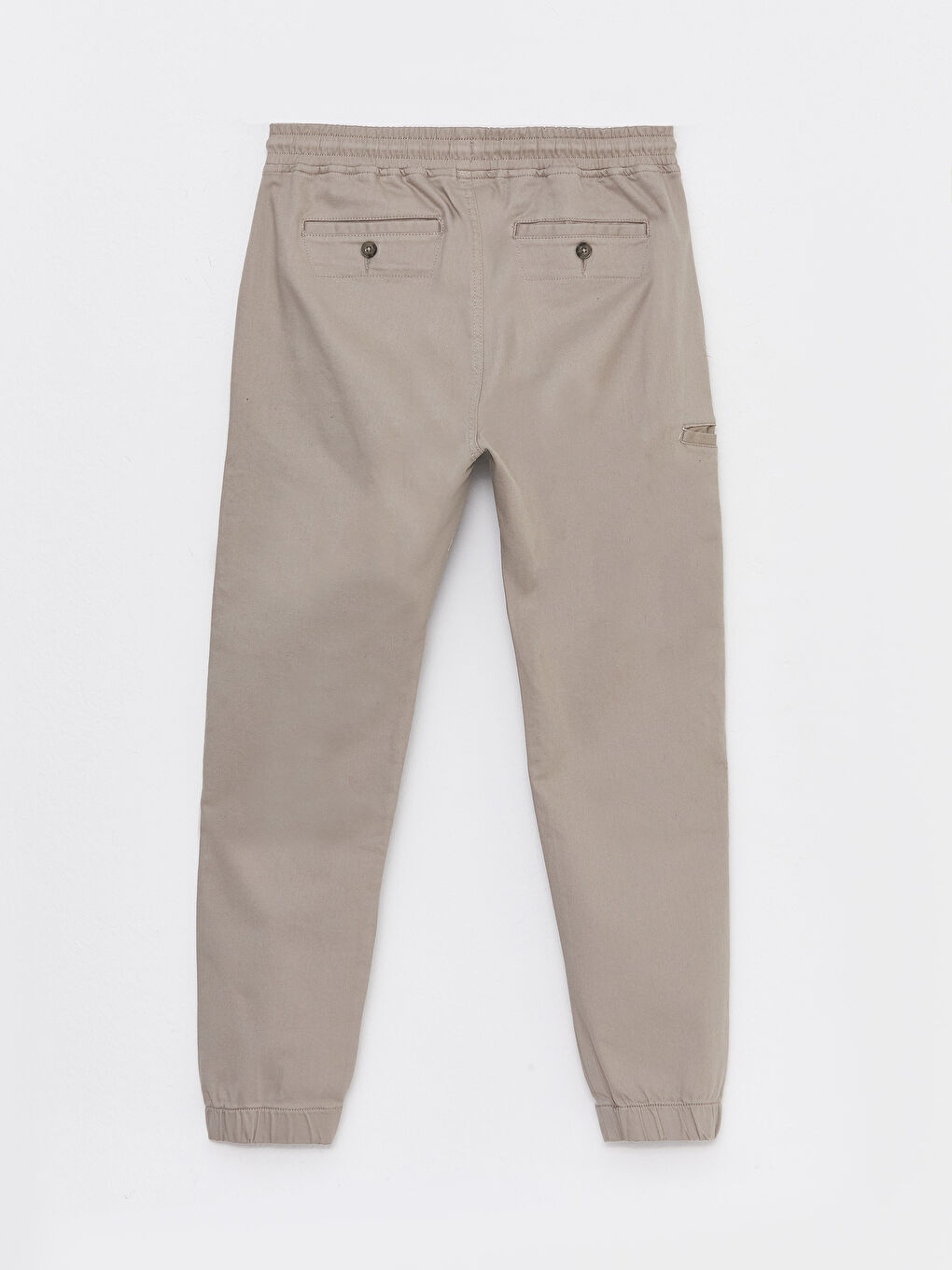 Bej Slim Fit Gabardin Erkek Jogger Pantolon-6