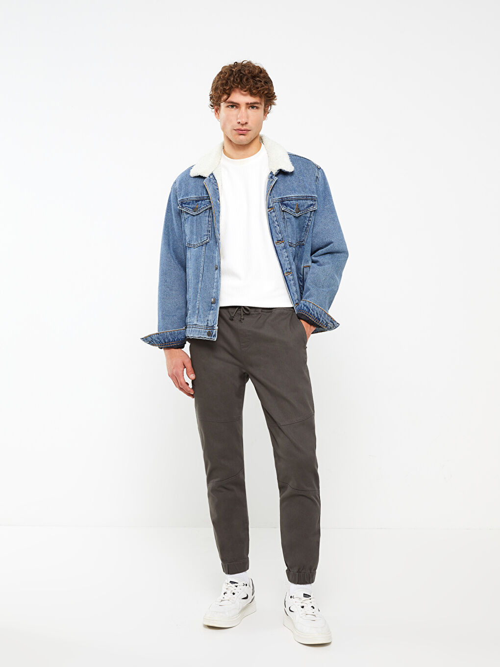 Haki Slim Fit Gabardin Erkek Jogger Pantolon