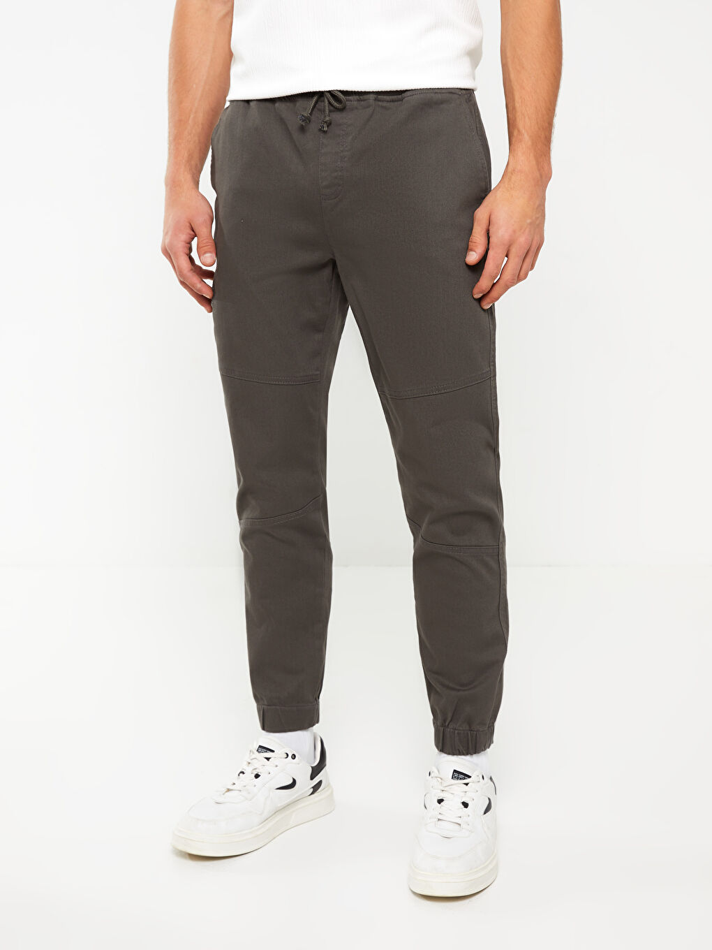 Haki Slim Fit Gabardin Erkek Jogger Pantolon-2