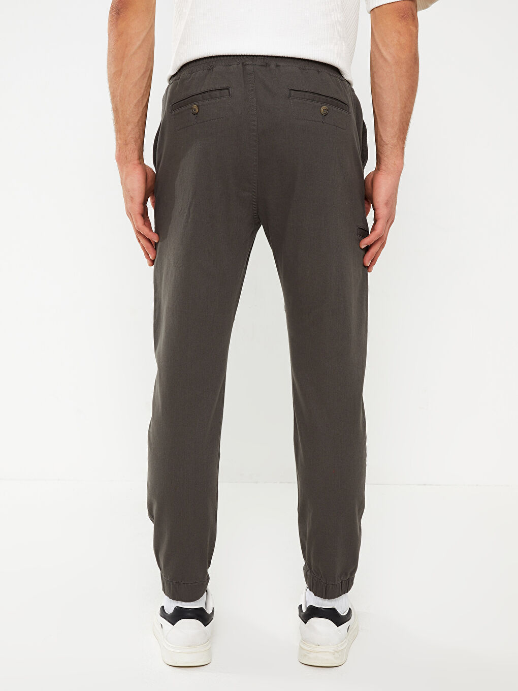 Haki Slim Fit Gabardin Erkek Jogger Pantolon-3