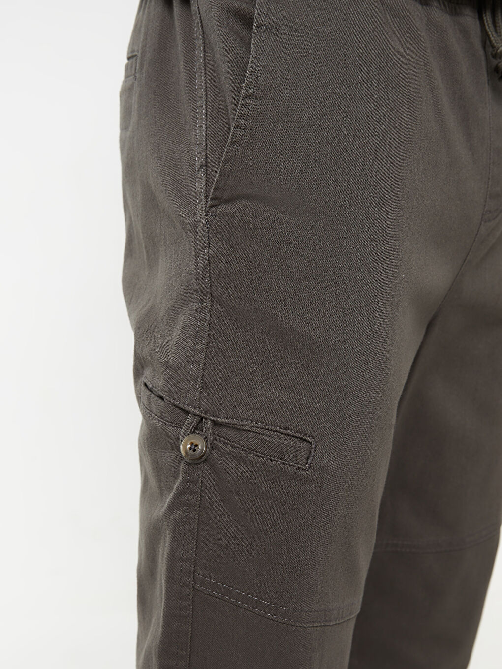 Haki Slim Fit Gabardin Erkek Jogger Pantolon-4