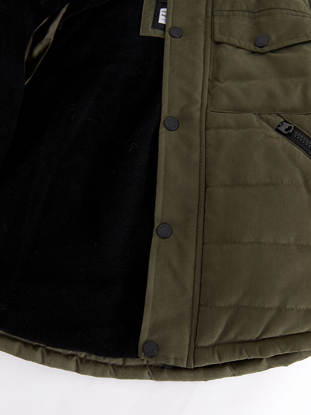 Yeşil Kapüşonlu Basic Erkek Çocuk Mont-2