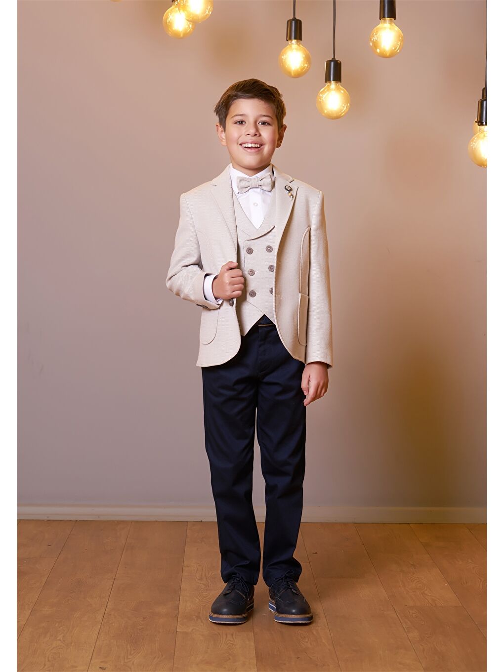 Bej Erkek Çocuk Takım Elbise