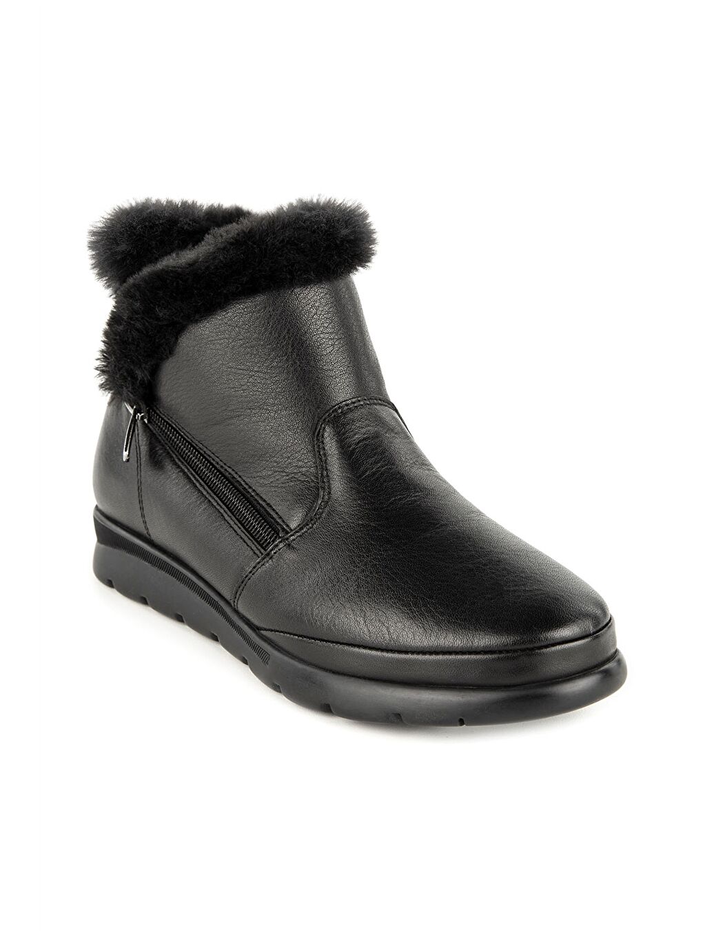 Siyah Hakiki Deri Kadın Bot-2