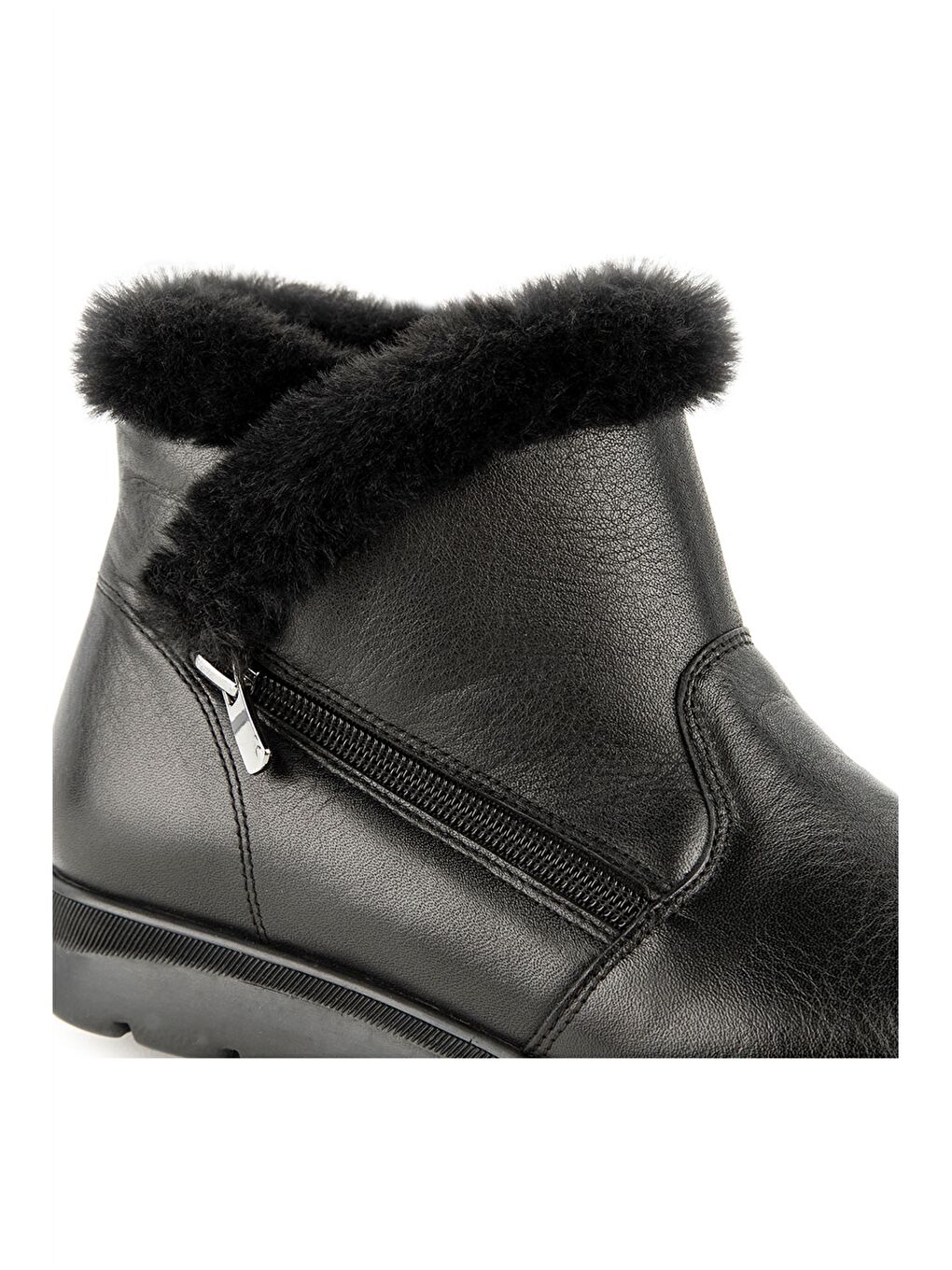 Siyah Hakiki Deri Kadın Bot-3