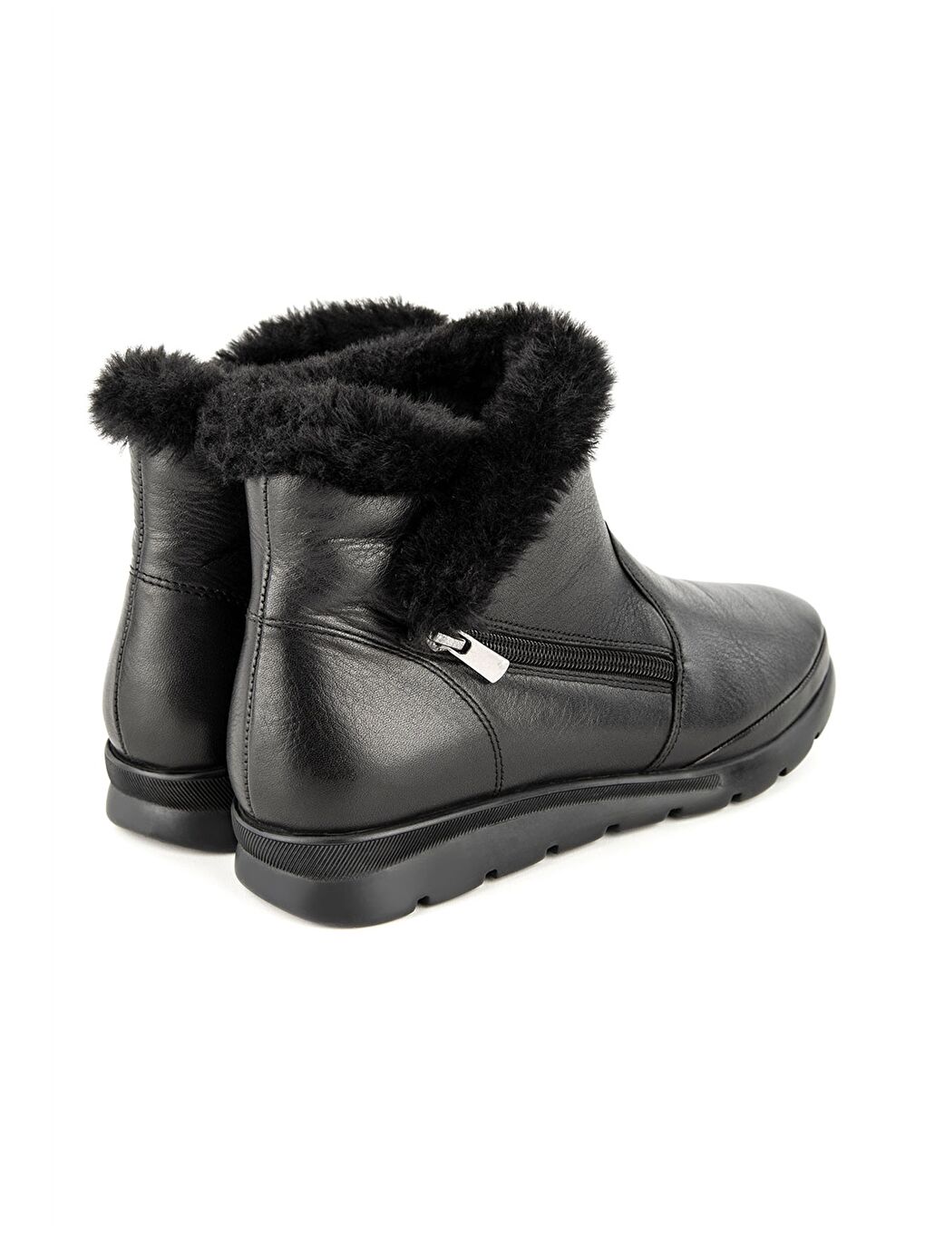 Siyah Hakiki Deri Kadın Bot-4