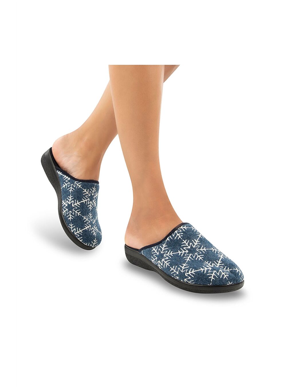 Mavi Desenli Kadın Ev Terliği-1