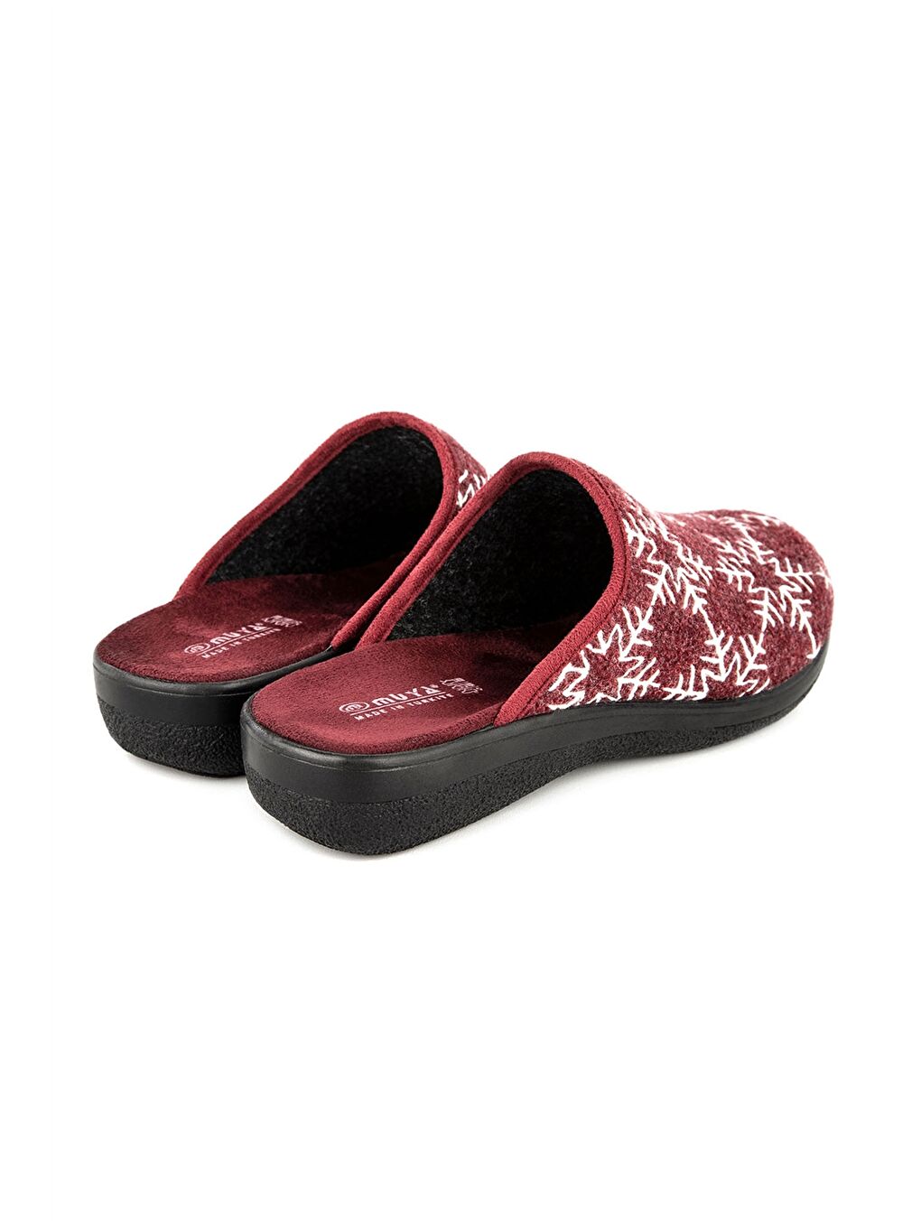 Bordo Desenli Kadın Ev Terliği-4