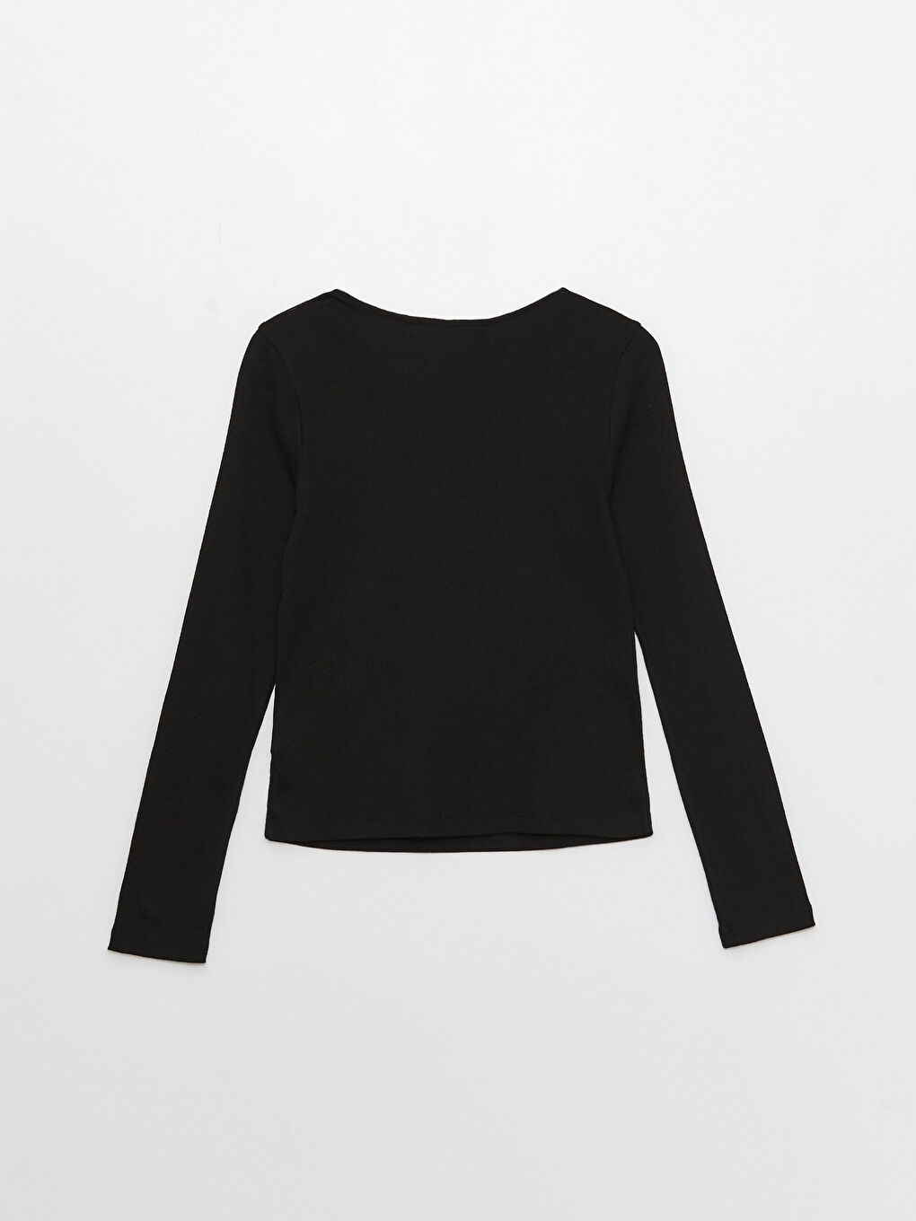 Square Collar Plain Long Sleeve Women's T-Shirt-6