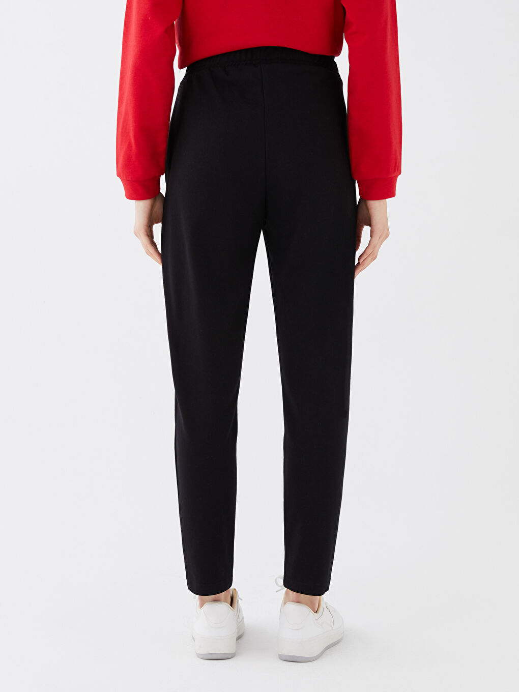 Women's Elasticated Waist Plain Sweatpants-4