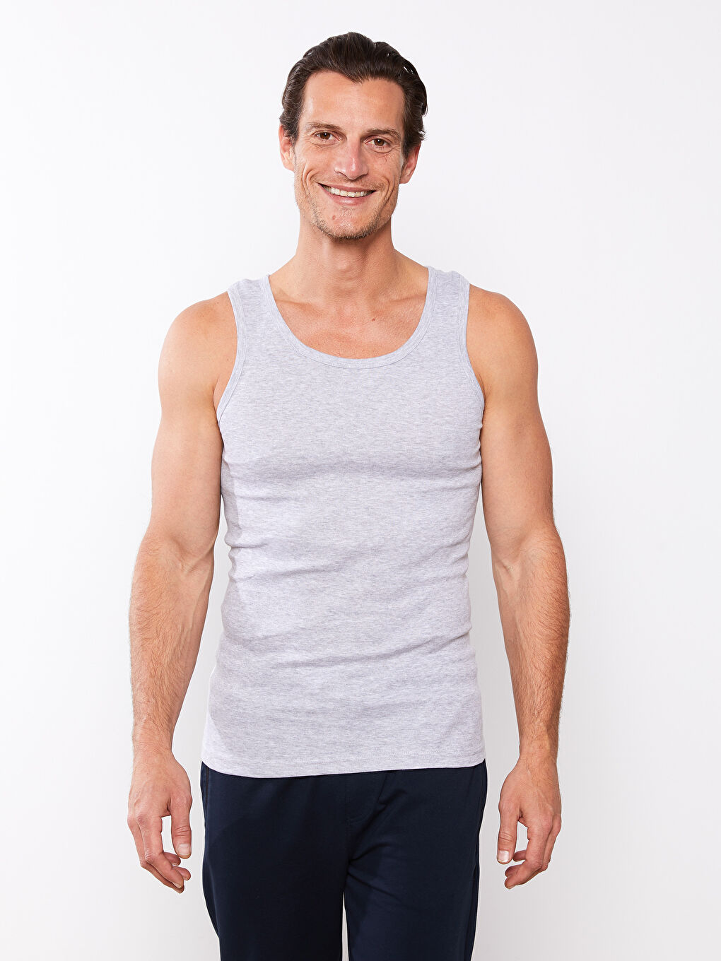 Maiou Basic pentru Bărbați cu Guler în U, Pachet de 2 Bucăți-5