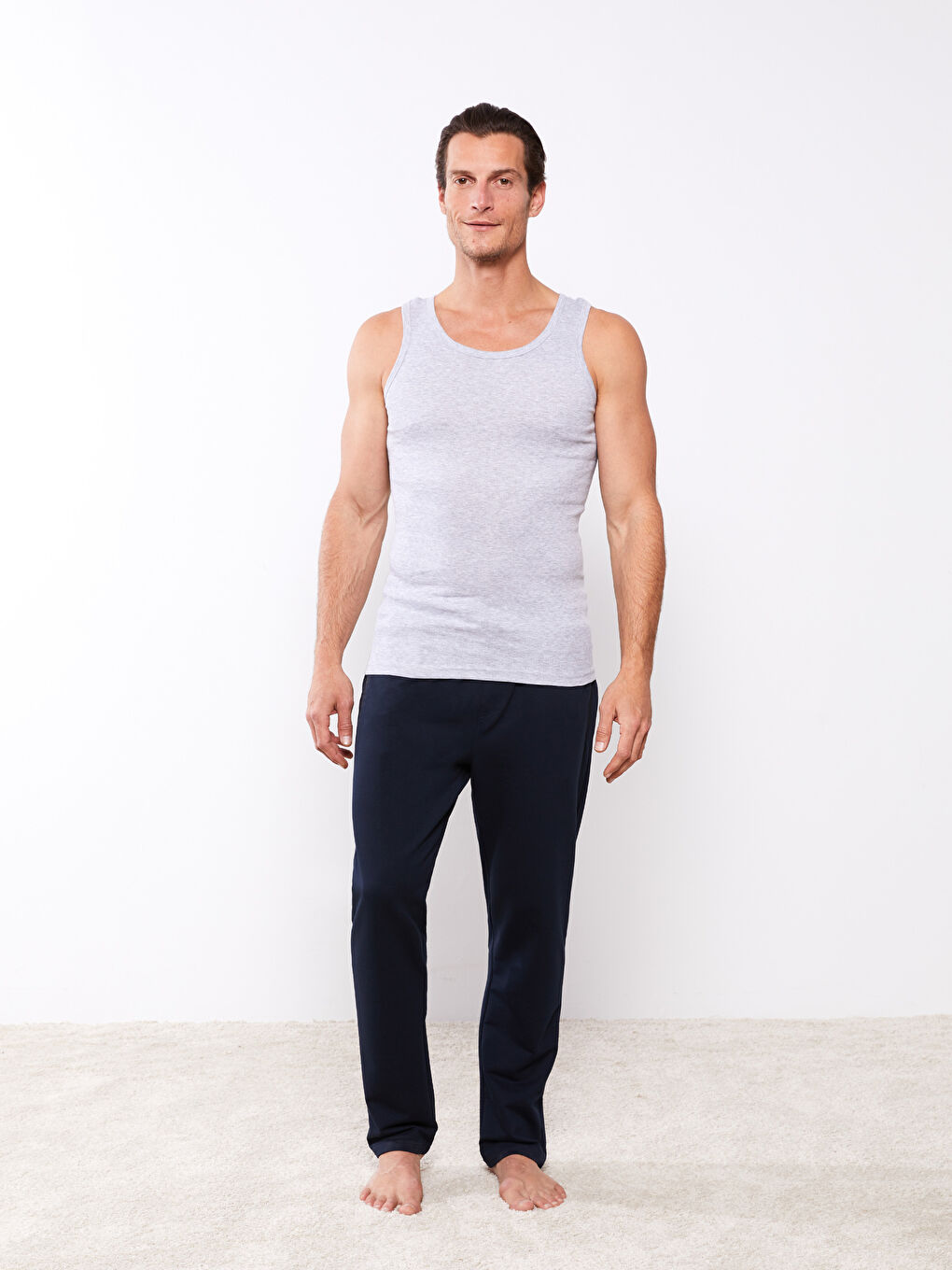 Maiou Basic pentru Bărbați cu Guler în U, Pachet de 2 Bucăți-7