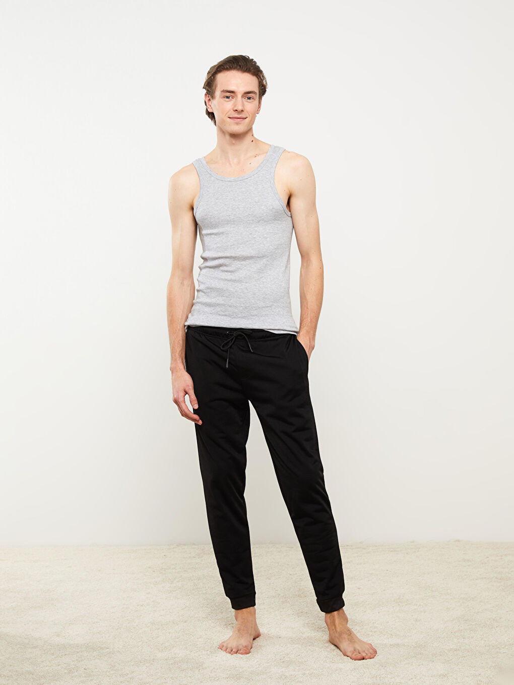 Maiou Basic pentru Bărbați cu Guler în U, Pachet de 2 Bucăți-4