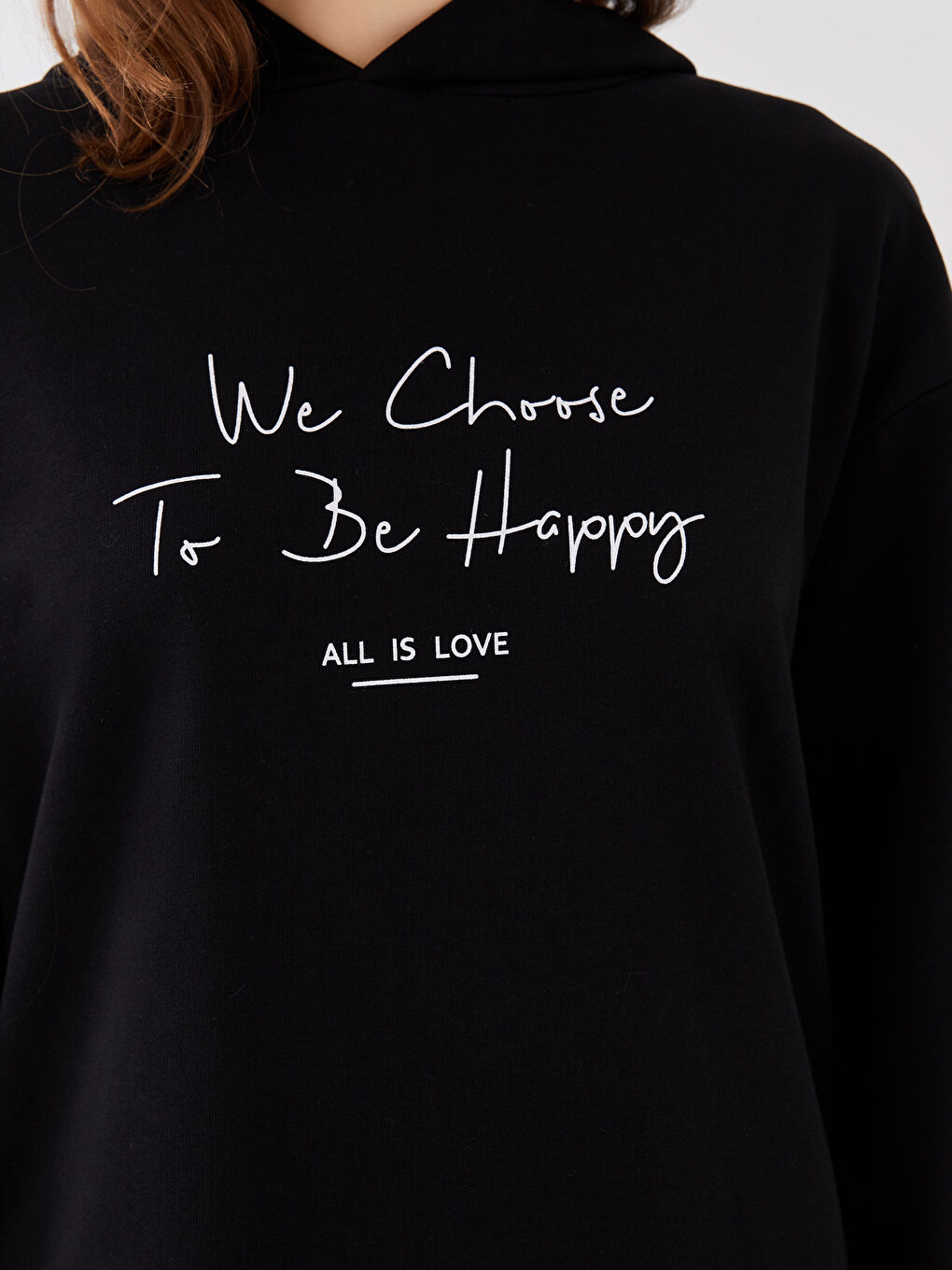 Hooded Printed Long Sleeve Women's Sweatshirt-3