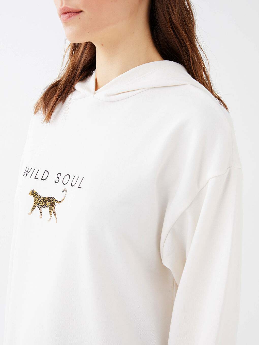 Hooded Printed Long Sleeve Women's Sweatshirt -W2J420Z8-FDH