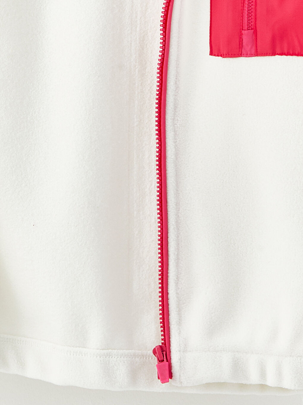 Ekru Kapüşonlu Nakışlı Uzun Kollu Polar Kız Çocuk Fermuarlı Sweatshirt-3