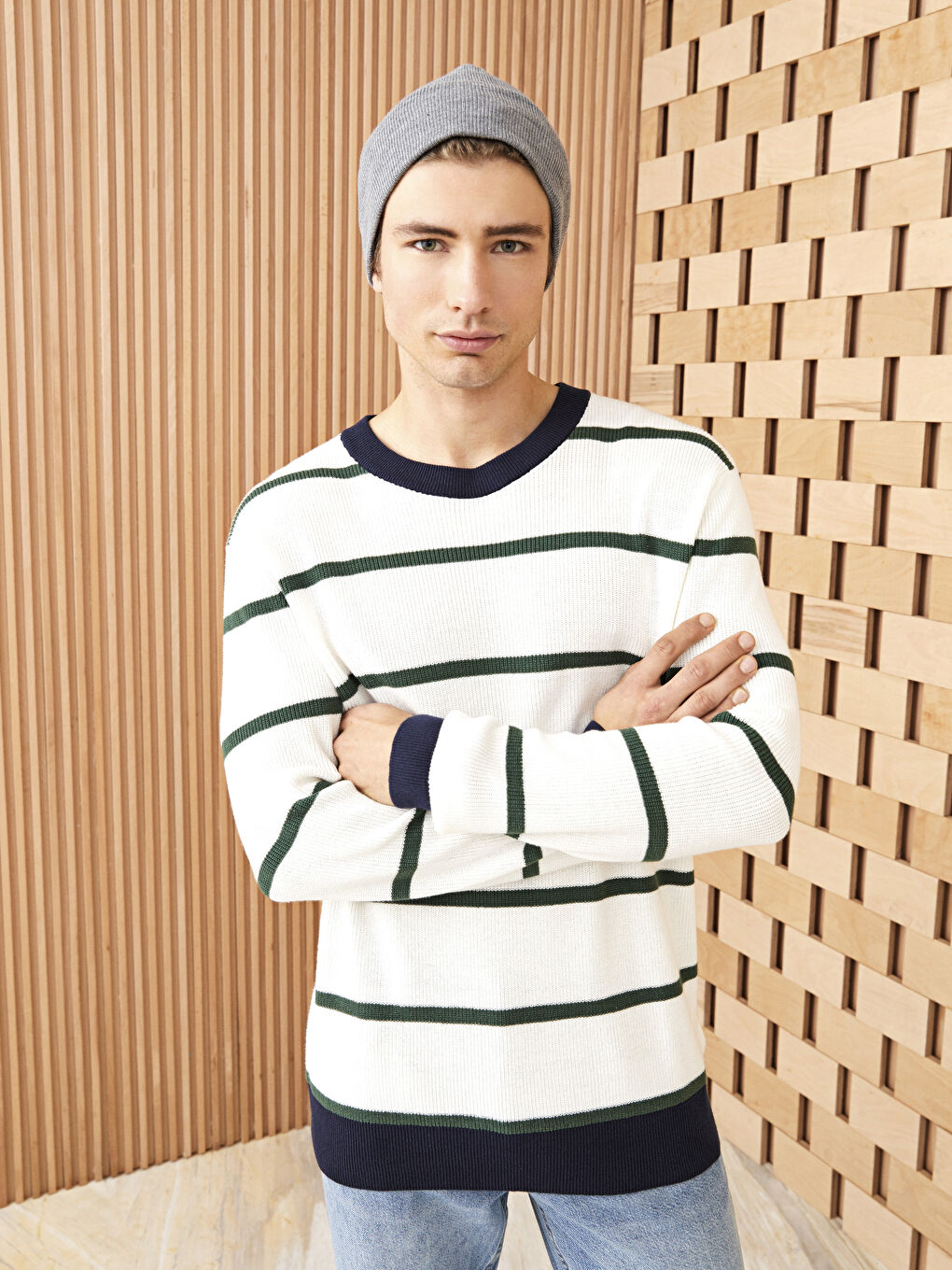 Gri Erkek Triko Bere-1