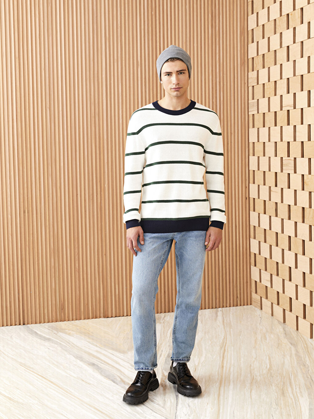 Gri Erkek Triko Bere-2