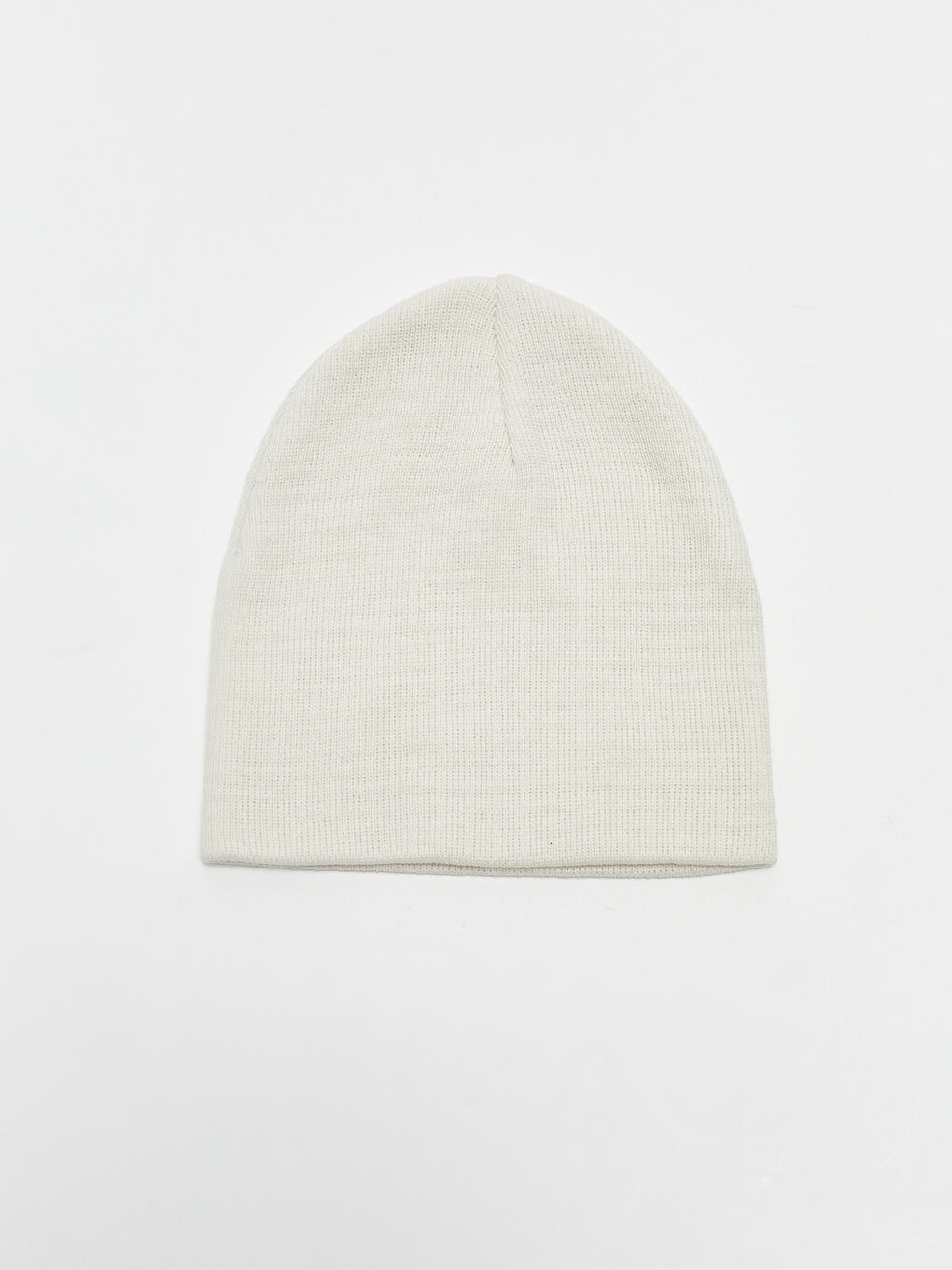 Ekru Düz Kız Çocuk Triko Bere