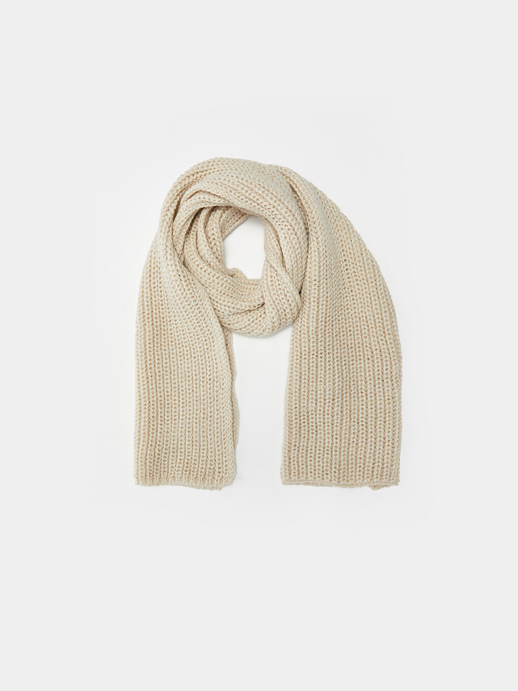 Bej Kadın Triko Atkı-2