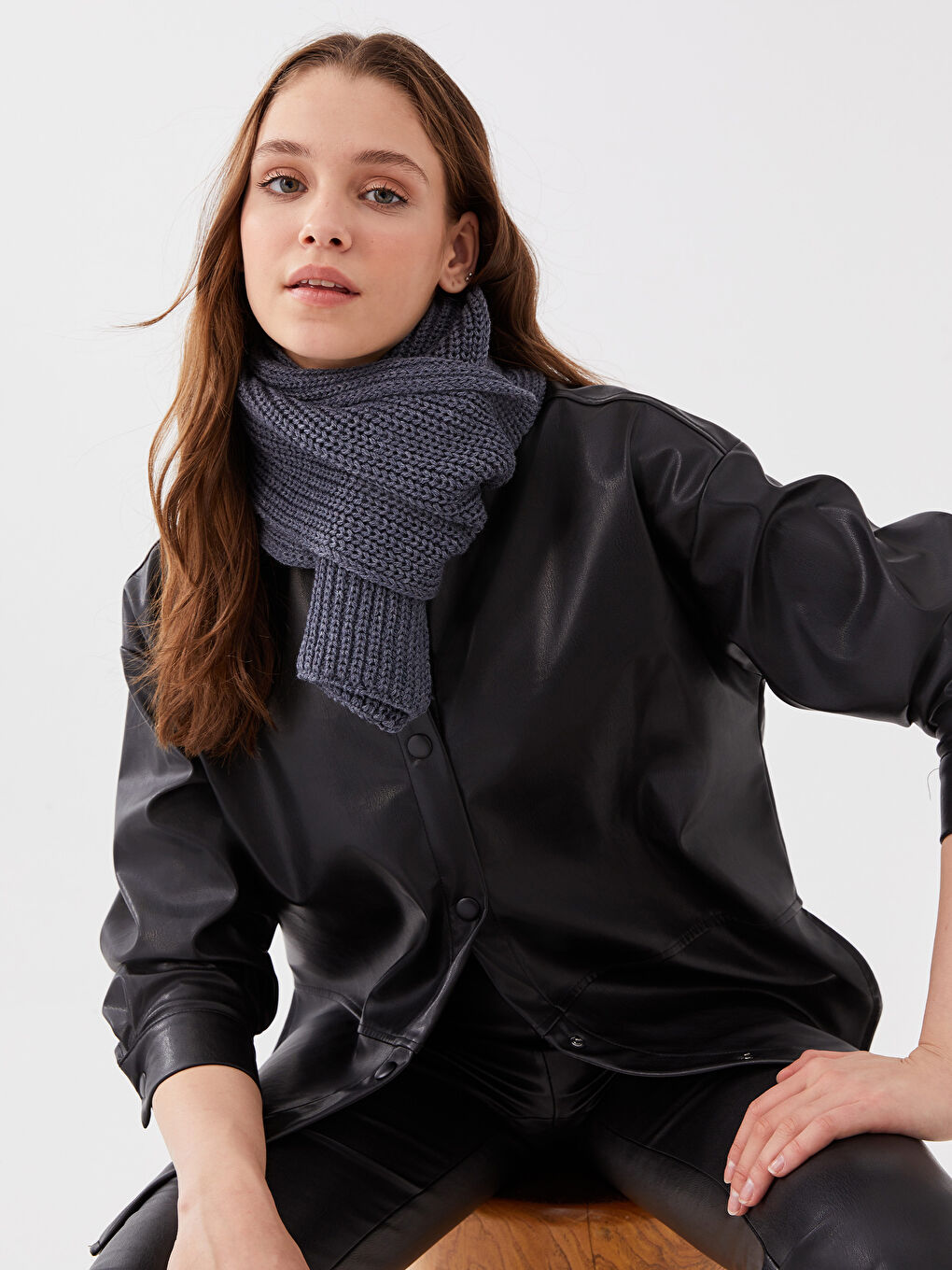 Mavi Kadın Triko Atkı