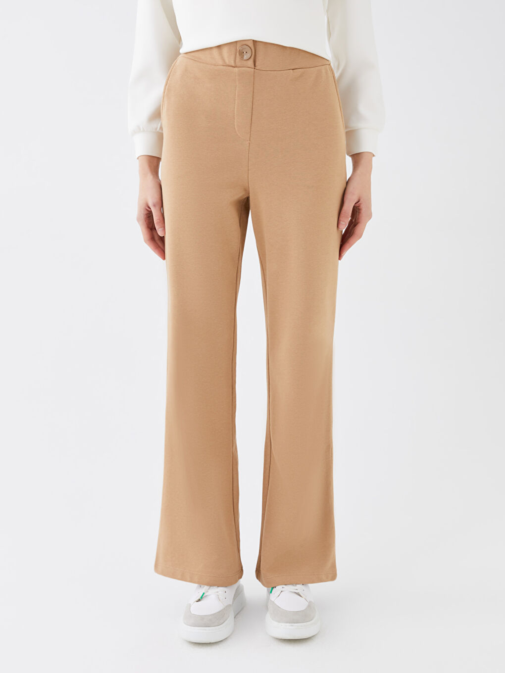 High Waisted Slim Fit Women's Trousers-3