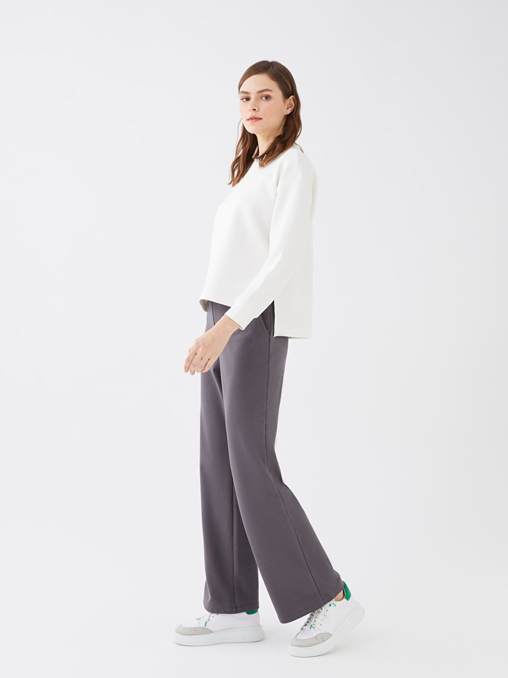 High Waisted Slim Fit Women's Trousers-1