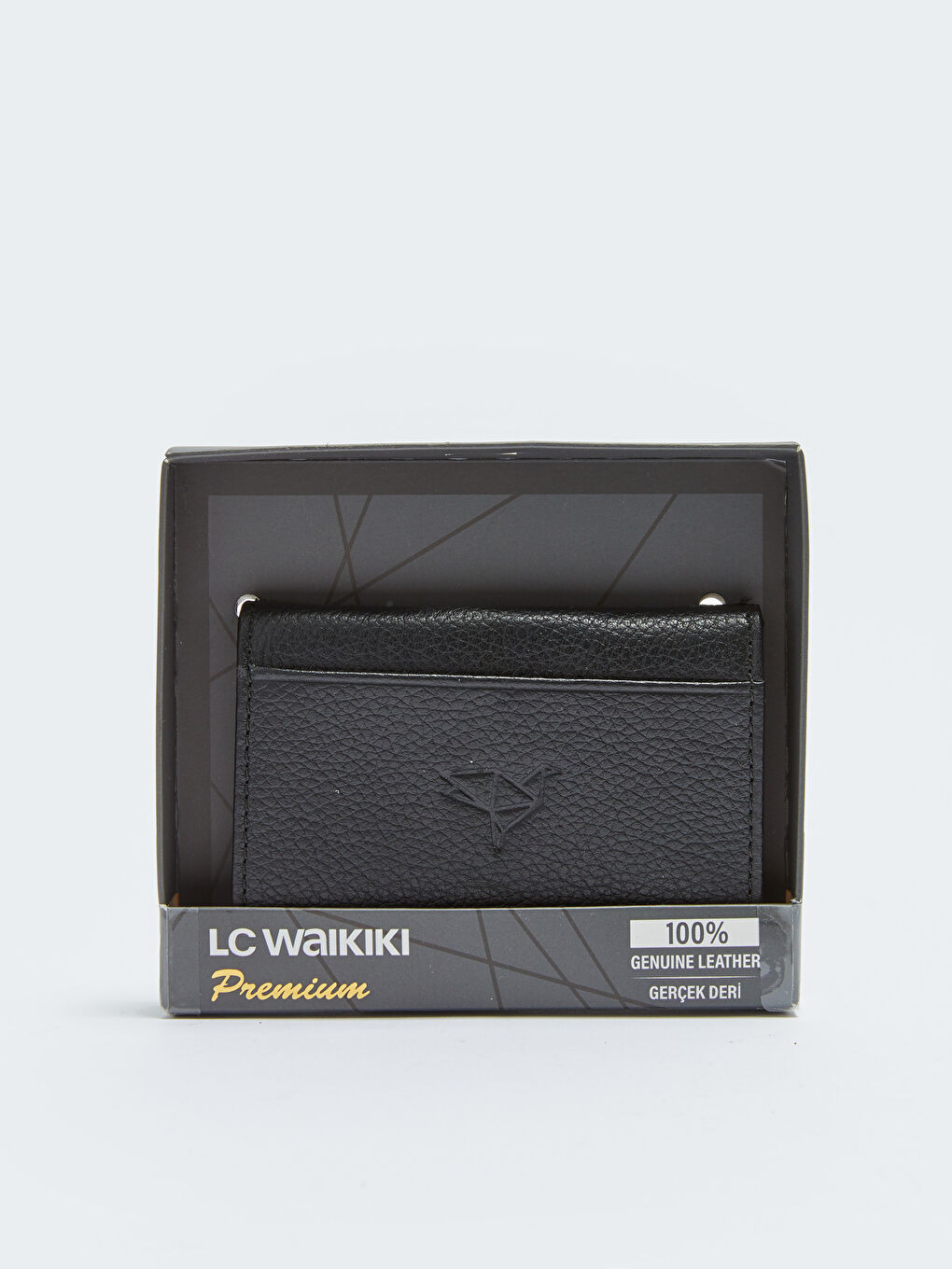 Siyah Hakiki Deri Erkek Kartlık