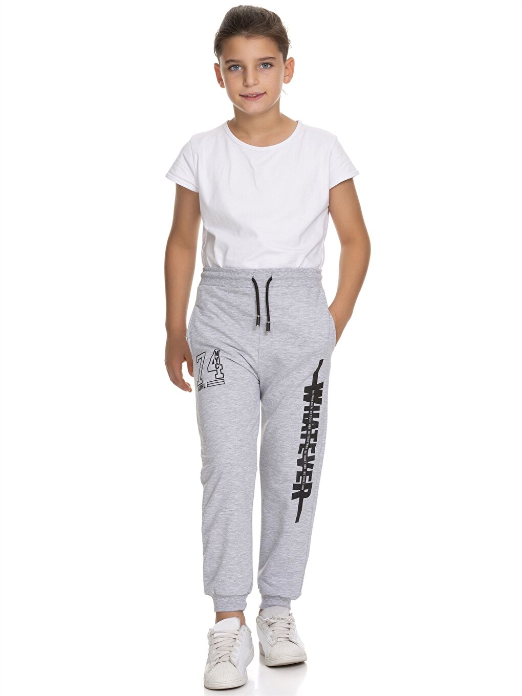 بنطال رياضي مطبوع بخصر مطاطي أولاد