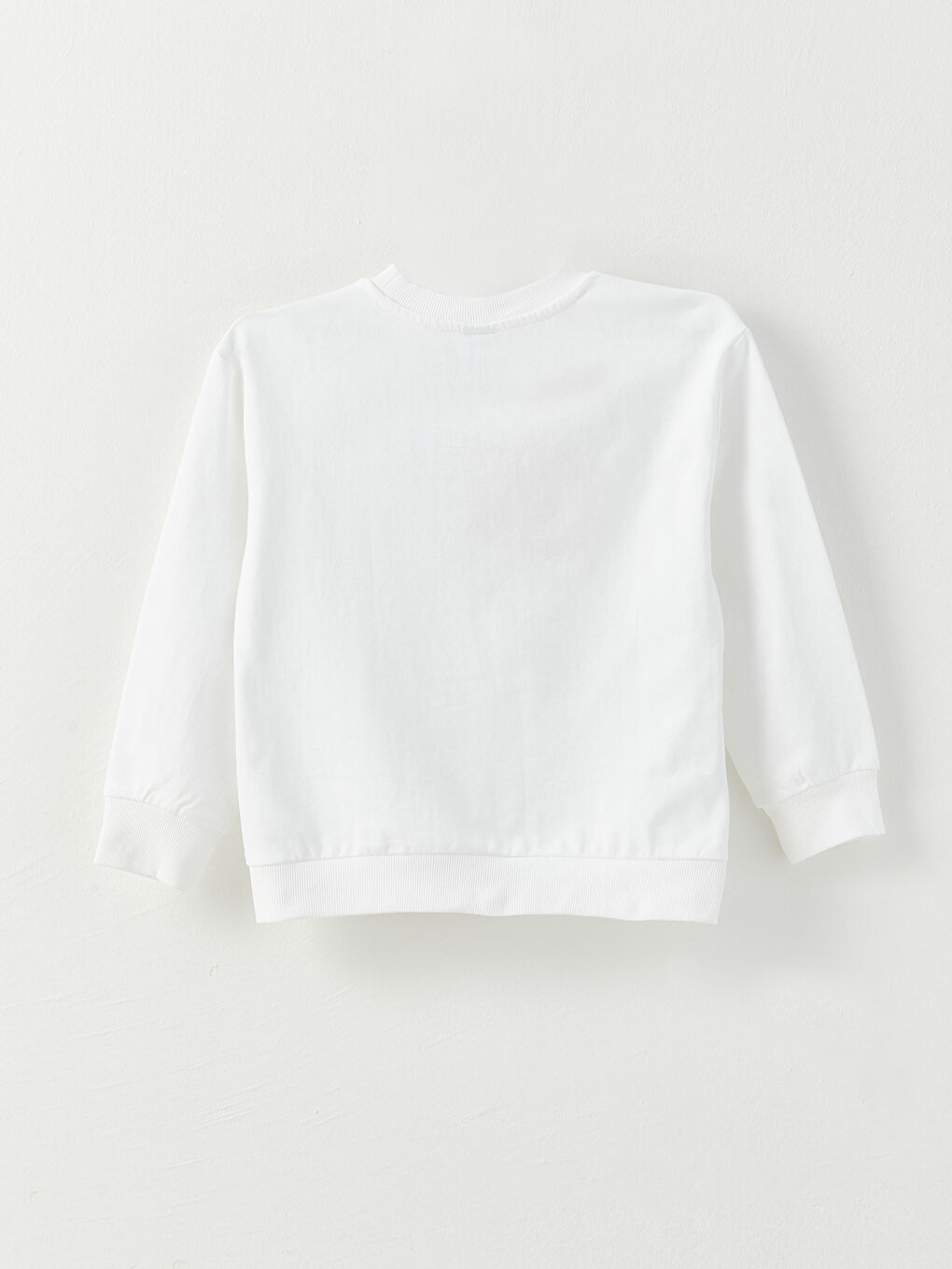 Beyaz Bisiklet Yaka Türk Bayrağı ve Atatürk Baskılı Uzun Kollu Erkek Çocuk Sweatshirt-1