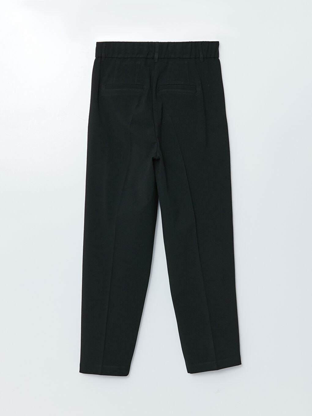 Siyah Kadın Rahat Kalıp Düz Pantolon-5