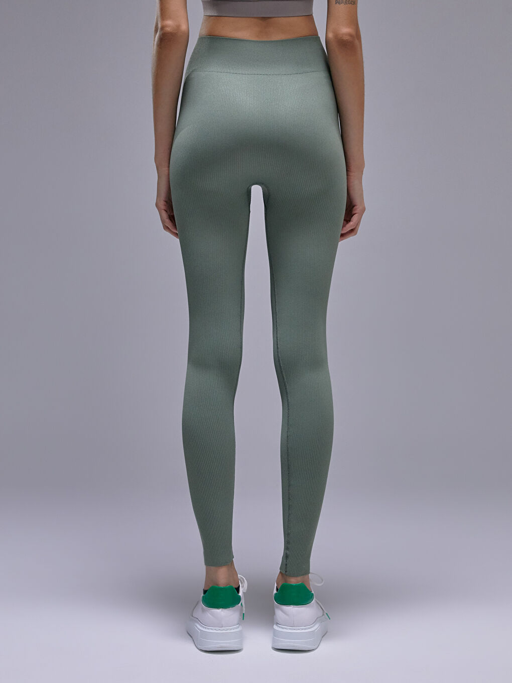 Haki Esnek Seamless Kadın Tayt-7