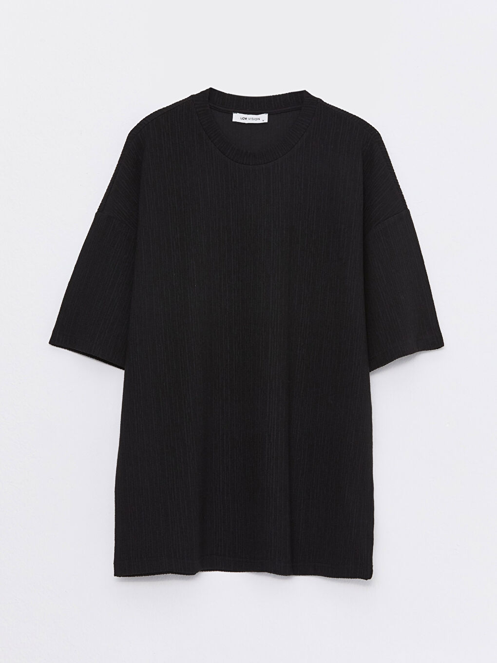 Ерлерге арналған дөңгелек жағалы қысқа жеңді негізгі футболка-5