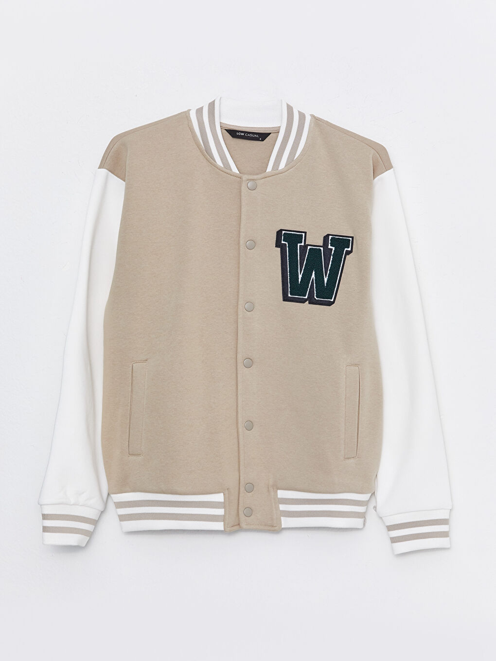 Bej Rahat Kalıp Uzun Kollu Erkek Kolej Ceket-5