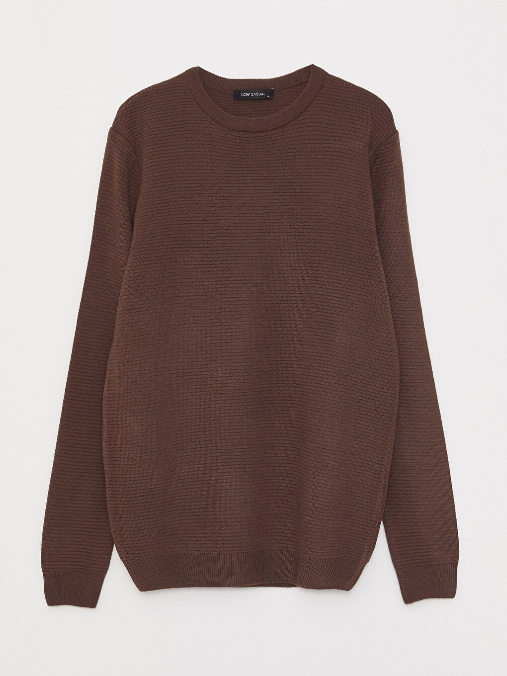 Kahverengi Bisiklet Yaka Erkek Triko Kazak-5