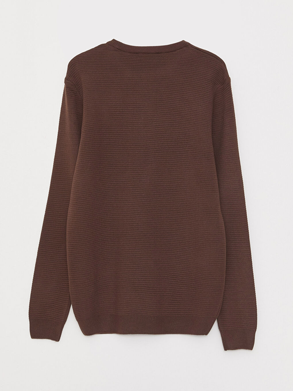 Kahverengi Bisiklet Yaka Erkek Triko Kazak-6