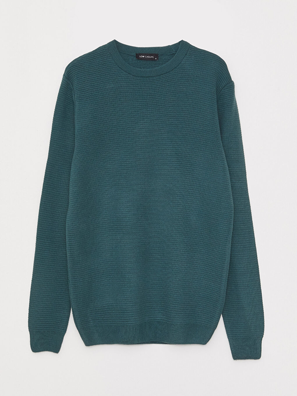 Yeşil Bisiklet Yaka Erkek Triko Kazak-5