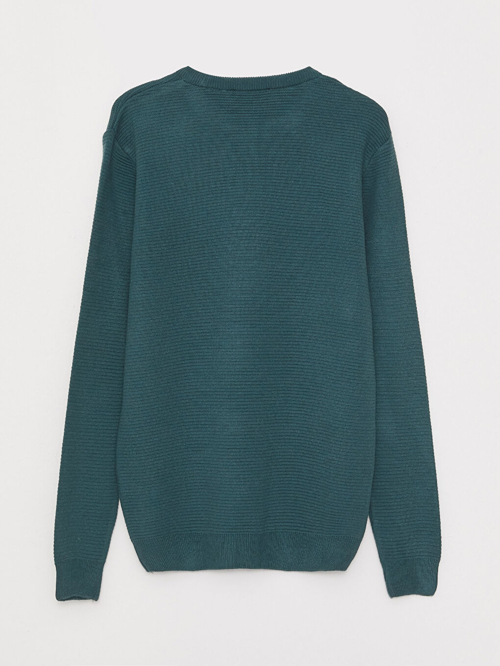 Yeşil Bisiklet Yaka Erkek Triko Kazak-6