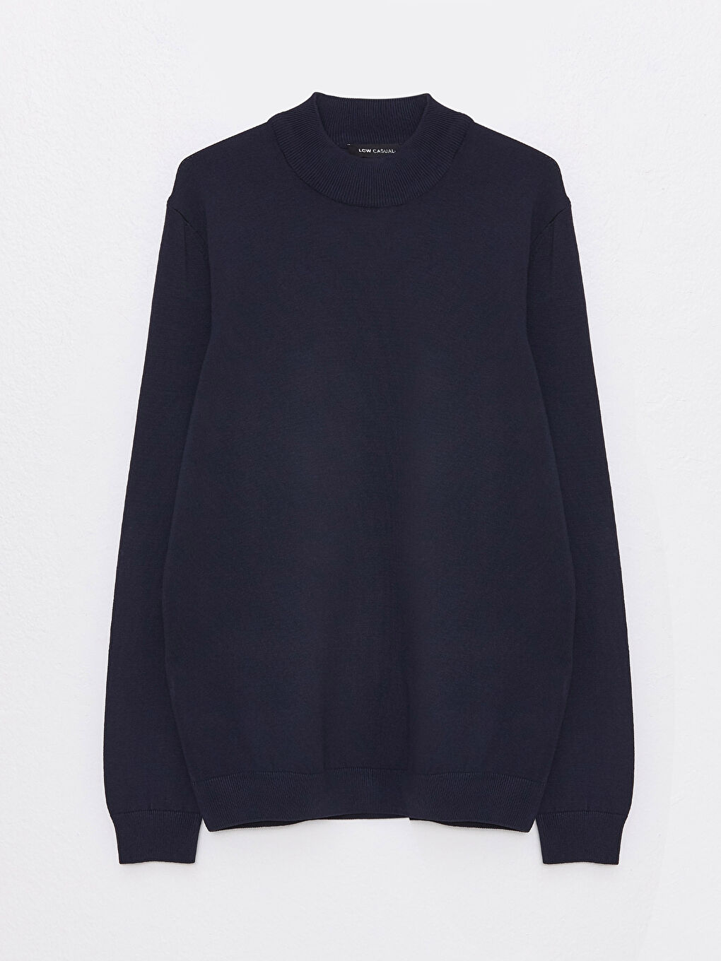 سترة تريكو كم طويل بياقة هاي نيك للرجال-5